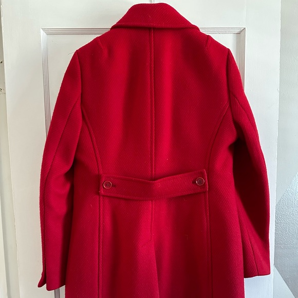 J Crew | Classic Lady Day Coat Thinsulate 100% Wool in Dark Red - Picture 3 of 6